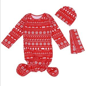 Christmas knotted gown 0-6months